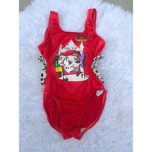 VTG DISNEY 101 Dalmatians Red Swimsuit Girls 10